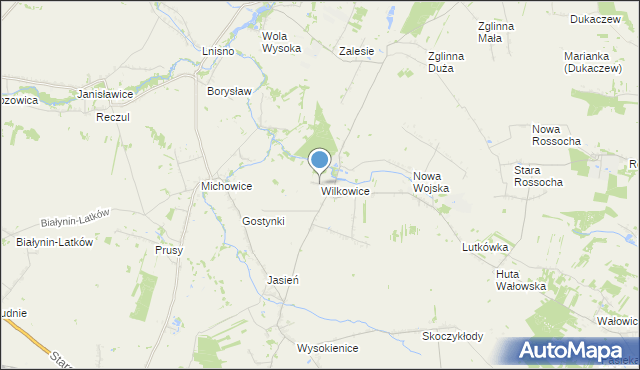 mapa Wilkowice, Wilkowice gmina Rawa Mazowiecka na mapie Targeo